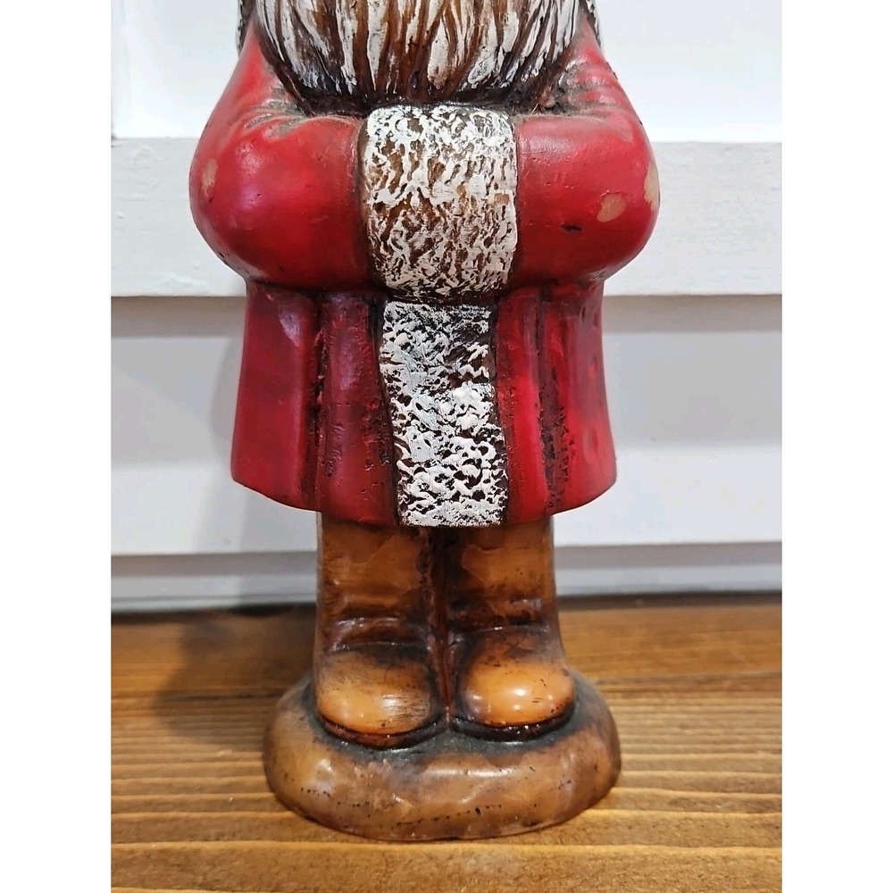Vintage Old Christmas Chalkware Santa Claus Candle 9.5 × 3 Never Been Burned - Picture 3 of 11